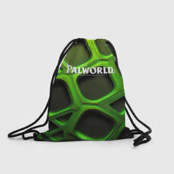 Мешок для обуви Palworld логотип на зеленой объемной абстракции