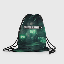 Мешок для обуви Minecraft logo в стиле киберпанк