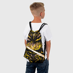 Рюкзак-мешок Жёлтый камень на чёрном фоне, цвет: 3D-принт — фото 2