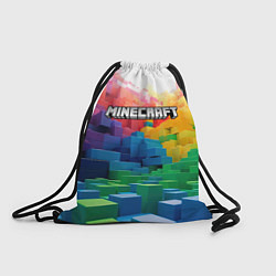 Рюкзак-мешок Minecraft logo радужный мир, цвет: 3D-принт