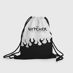 Рюкзак-мешок Ведьмак лого чёрный огонь, цвет: 3D-принт