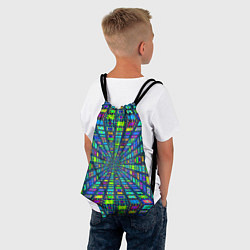 Рюкзак-мешок Абстрактный узор коридор из разноцветных квадратов, цвет: 3D-принт — фото 2