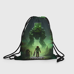 Мешок для обуви Minecraft зеленый монстр с яркими глазами
