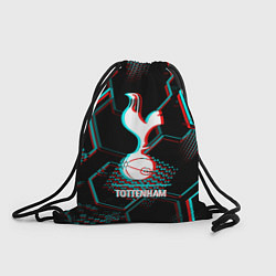 Рюкзак-мешок Tottenham FC в стиле glitch на темном фоне, цвет: 3D-принт