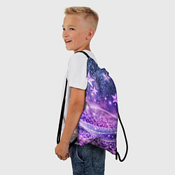 Рюкзак-мешок Абстрактные звезды в фиолетовых искрах, цвет: 3D-принт — фото 2