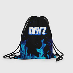 Рюкзак-мешок Dayz синий огонь лого, цвет: 3D-принт