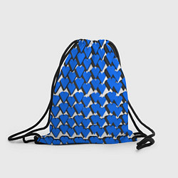 Рюкзак-мешок Синие сердечки на белом фоне, цвет: 3D-принт