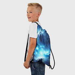 Рюкзак-мешок Космический голубой пейзаж, цвет: 3D-принт — фото 2