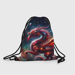 Рюкзак-мешок Красный космический дракон, цвет: 3D-принт
