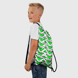 Рюкзак-мешок Бело-зелёный узор, цвет: 3D-принт — фото 2