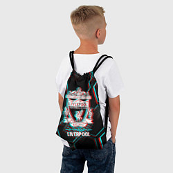 Рюкзак-мешок Liverpool FC в стиле glitch на темном фоне, цвет: 3D-принт — фото 2