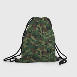 Рюкзак-мешок Камуфляж Woodland классический, цвет: 3D-принт