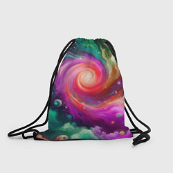 Рюкзак-мешок Космическая неоновая фантазия - нейросеть, цвет: 3D-принт