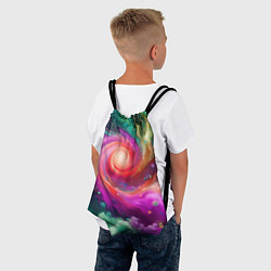 Рюкзак-мешок Космическая неоновая фантазия - нейросеть, цвет: 3D-принт — фото 2