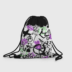 Рюкзак-мешок Анархия от Мона Лизы в граффити и неоне, цвет: 3D-принт