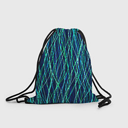 Рюкзак-мешок Тёмно-синий абстрактный неоновые линии, цвет: 3D-принт