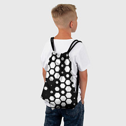 Рюкзак-мешок Белые соты киберпанк, цвет: 3D-принт — фото 2