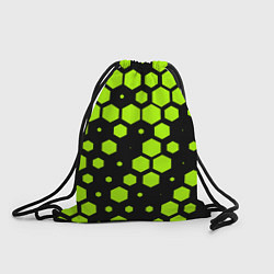 Рюкзак-мешок Зеленые соты киберпанк, цвет: 3D-принт