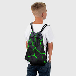 Рюкзак-мешок Зеленые плиты киберпанк, цвет: 3D-принт — фото 2