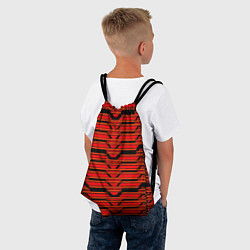 Рюкзак-мешок Техно броня красная, цвет: 3D-принт — фото 2