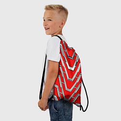 Рюкзак-мешок Техно броня красно-белая, цвет: 3D-принт — фото 2