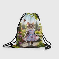 Мешок для обуви Кошка в летнем платье в саду