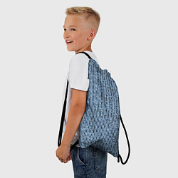 Рюкзак-мешок Голубой с чёрным мелкая мозаика, цвет: 3D-принт — фото 2