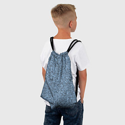 Рюкзак-мешок Голубой с чёрным мелкая мозаика, цвет: 3D-принт — фото 2