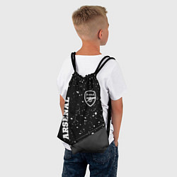 Рюкзак-мешок Arsenal sport на темном фоне вертикально, цвет: 3D-принт — фото 2