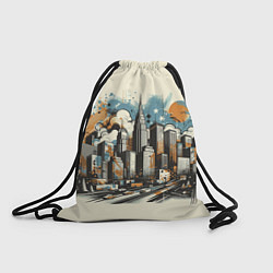 Рюкзак-мешок Рисунок города с небоскребами, цвет: 3D-принт