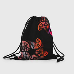 Рюкзак-мешок Чёрные звёзды и завихрения, цвет: 3D-принт