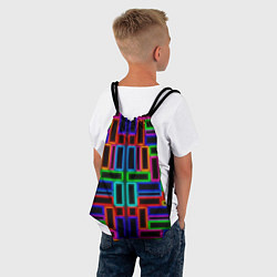 Рюкзак-мешок Цветные светящиеся прямоугольники, цвет: 3D-принт — фото 2