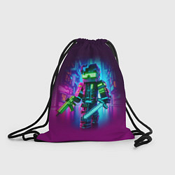 Рюкзак-мешок Cyberpunk and Minecraft - collaboration ai art, цвет: 3D-принт