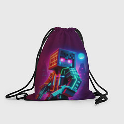 Рюкзак-мешок Cyberpunk and Minecraft - collaboration ai art, цвет: 3D-принт