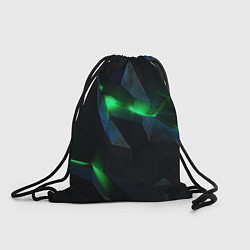 Рюкзак-мешок Объемная геометрическая зеленая неоновая абстракци, цвет: 3D-принт