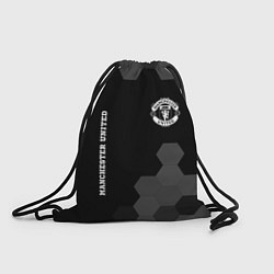 Рюкзак-мешок Manchester United sport на темном фоне вертикально, цвет: 3D-принт
