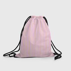 Рюкзак-мешок Бледный розово-жёлтый полосатый, цвет: 3D-принт