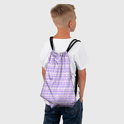 Рюкзак-мешок Светло-сиреневый полосатый, цвет: 3D-принт — фото 2