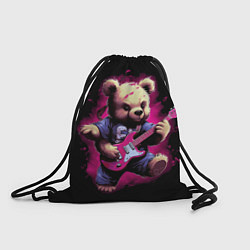 Рюкзак-мешок Плюшевый медведь музыкант с гитарой, цвет: 3D-принт