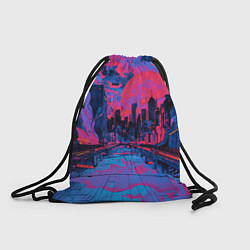Рюкзак-мешок Город в психоделических цветах, цвет: 3D-принт