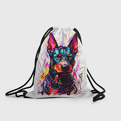 Рюкзак-мешок Доберман маркерами, цвет: 3D-принт