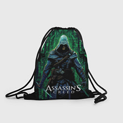Мешок для обуви Assassins creed зеленый стиль матрицы