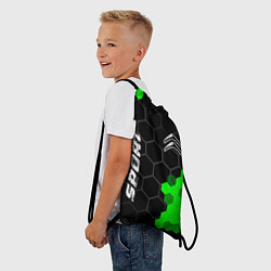 Рюкзак-мешок Citroen green sport hexagon, цвет: 3D-принт — фото 2