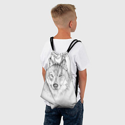 Рюкзак-мешок Нарисованный волк зубами щёлк, цвет: 3D-принт — фото 2