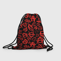Рюкзак-мешок Узор анархия красный, цвет: 3D-принт