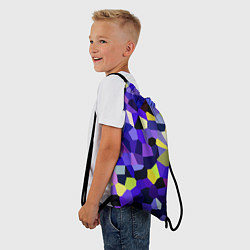 Рюкзак-мешок Мозаика фиолетовая, цвет: 3D-принт — фото 2