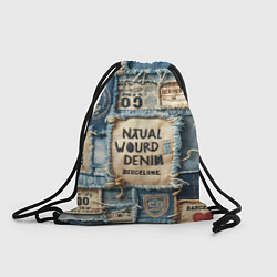Рюкзак-мешок I love Barcelona - пэчворк, цвет: 3D-принт