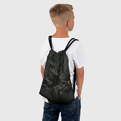 Рюкзак-мешок Черное разбитое стекло, цвет: 3D-принт — фото 2