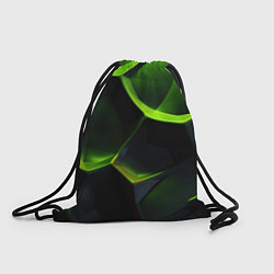 Рюкзак-мешок Green neon abstract geometry, цвет: 3D-принт