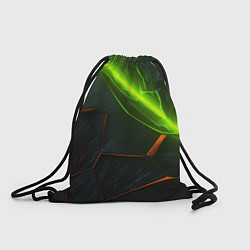 Рюкзак-мешок Green neon abstract geometry, цвет: 3D-принт